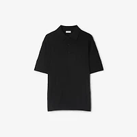 Check Cotton Polo Shirt in Black - Men | Burberry® Official