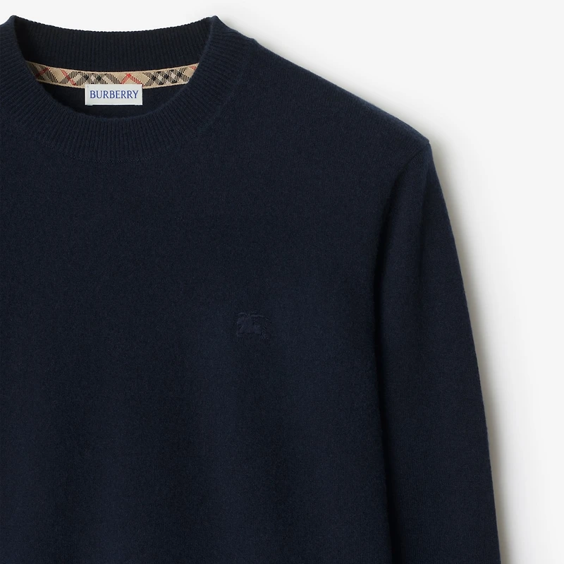 Cashmere Blend Sweater in Navy - Men | Burberry® Official