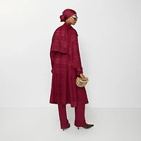 Check Silk Trench Coat in Ripple red - Women | Burberry® Official