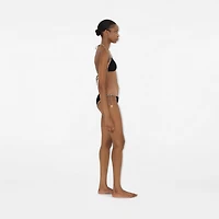 Check Trim Bikini in Black - Women, Nylon | Burberry® Official