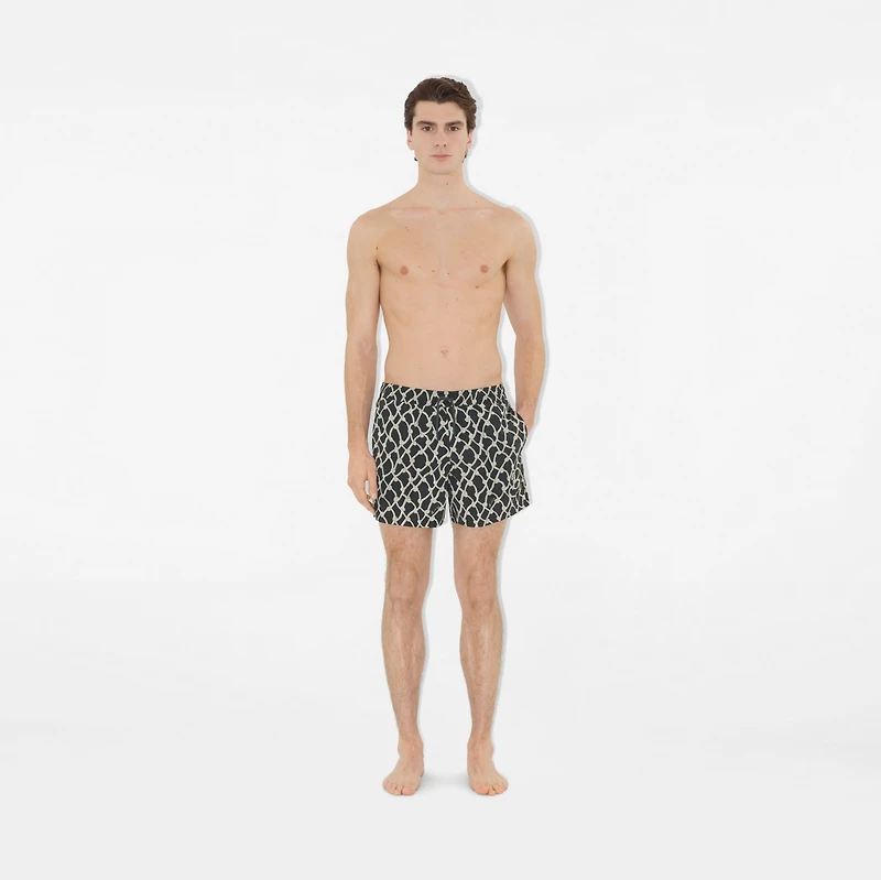 Knot Nylon Swim Shorts in Magnet - Men | Burberry® Official