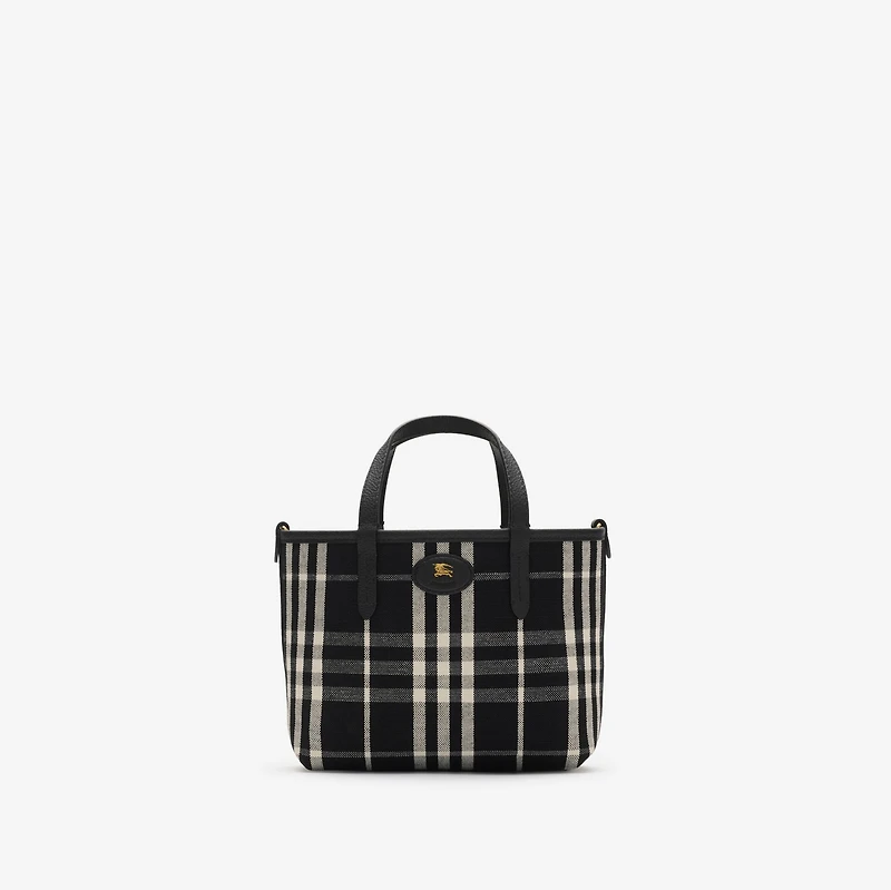 Mini Reversible Bloomsbury Tote​ in Black/calico beige - Women | Burberry® Official