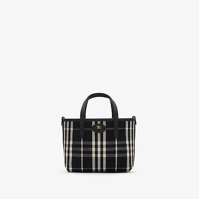 Mini Reversible Bloomsbury Tote​ in Black/calico beige - Women | Burberry® Official