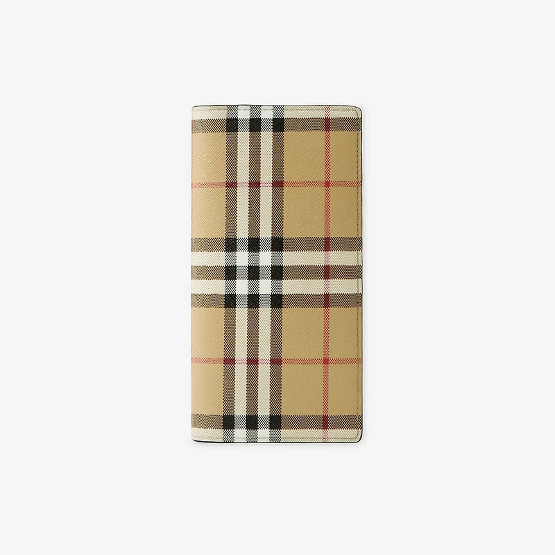 Check Continental Wallet in Archive beige - Men, Canvas | Burberry® Official