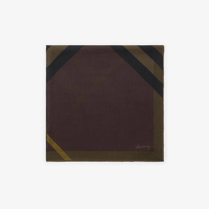 Check Cashmere Silk Scarf in Truffle brown | Burberry® Official