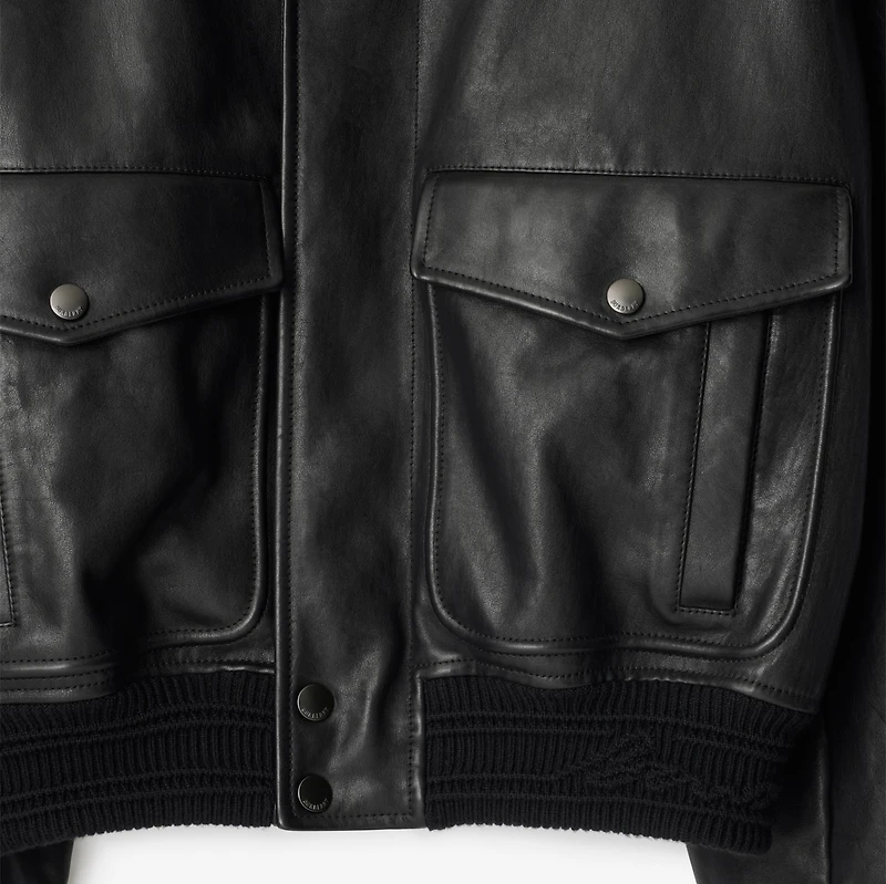 Leather Bomber Jacket in Black - Men | Burberry® Official
