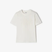 Knight Stamp Cotton T-shirt in Chalk white - Women, Lace | Burberry® Official