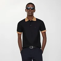 Logo Collar Cotton Polo Shirt in Black - Men | Burberry® Official