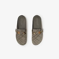Check Suede Urchin Clogs in Chino grey - Men | Burberry® Official