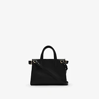 Mini Cotswolds Check Tote in Black - Women, Leather | Burberry® Official