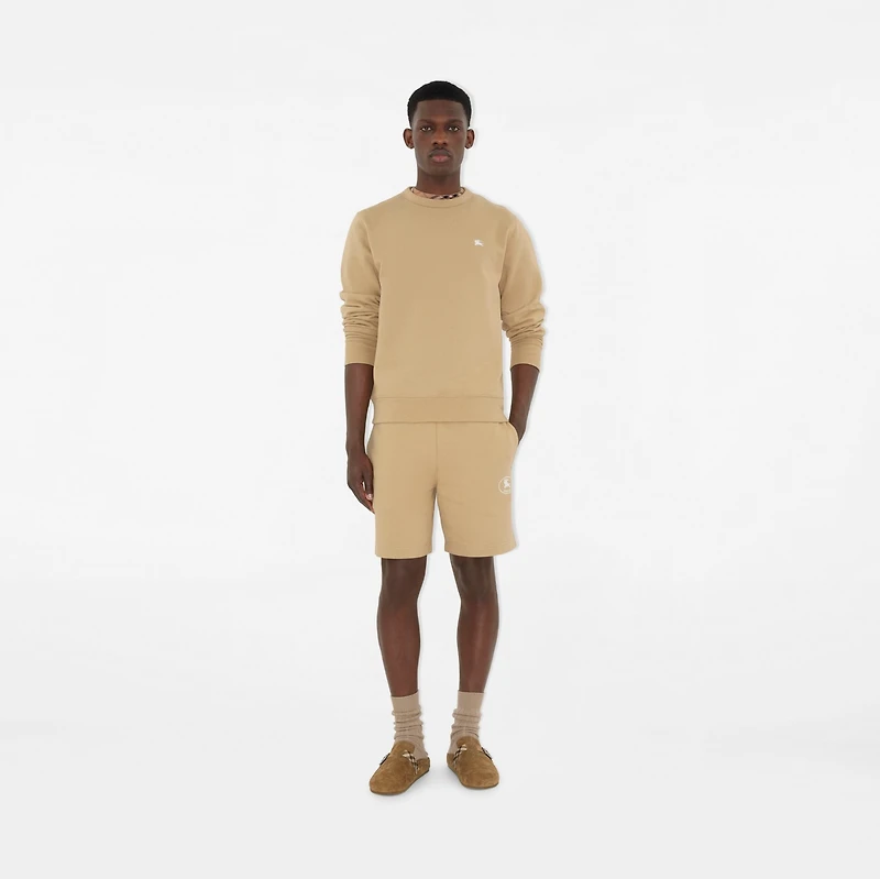 Knight Stamp Cotton Shorts in Flax beige - Men | Burberry® Official