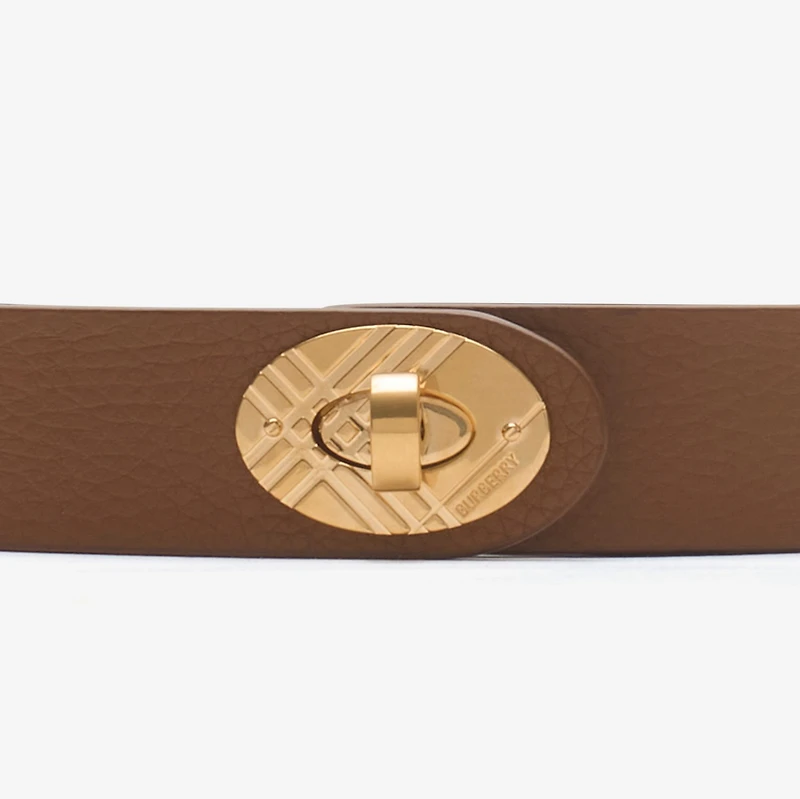 Leather Cotswolds Belt in Hazel brown/gold - Women | Burberry® Official
