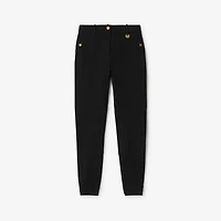 Herringbone Stretch Cotton Jodhpurs in Black - Women | Burberry® Official
