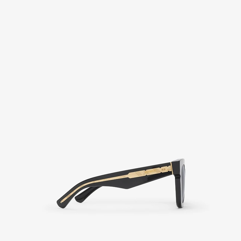 Inlaid Check Square Sunglasses in Black - Women | Burberry® Official