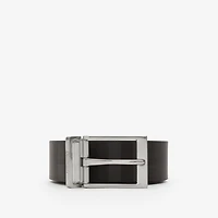 Reversible Check Belt in Iron grey/black/palladium - Men, Cotton, Technical | Burberry® Official