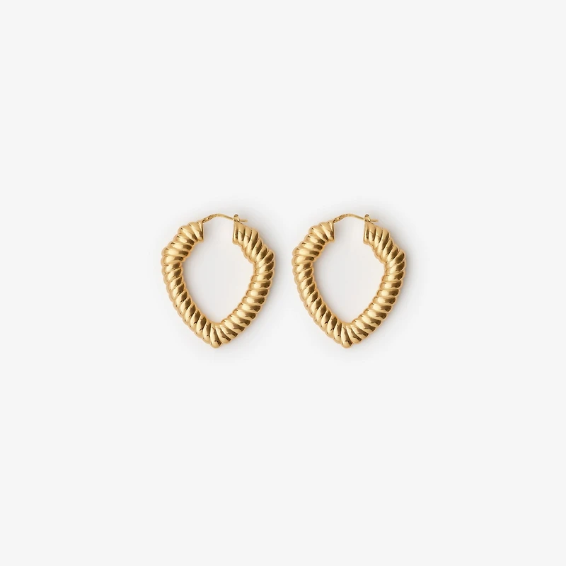 Shield Twisted Hoop Earrings​ in Gold