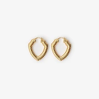 Shield Twisted Hoop Earrings​ in Gold