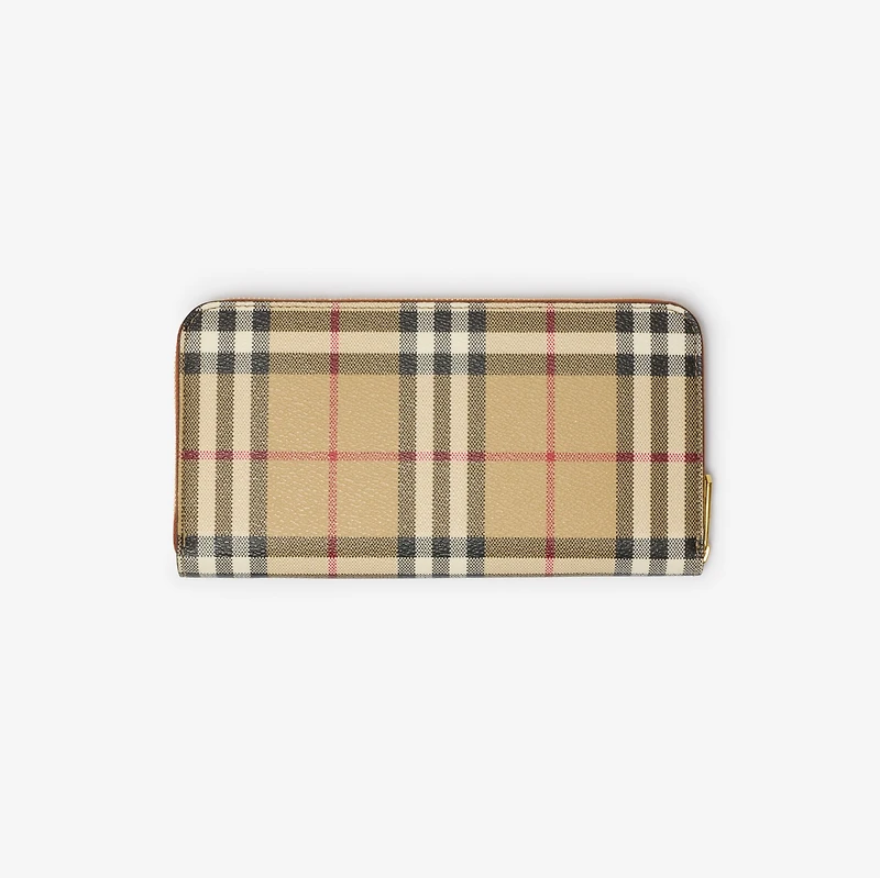 Check Zip Wallet in Archive beige/briar brown - Women | Burberry® Official