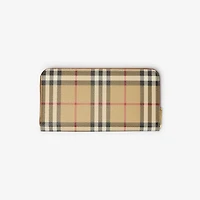 Check Zip Wallet in Archive beige/briar brown - Women | Burberry® Official