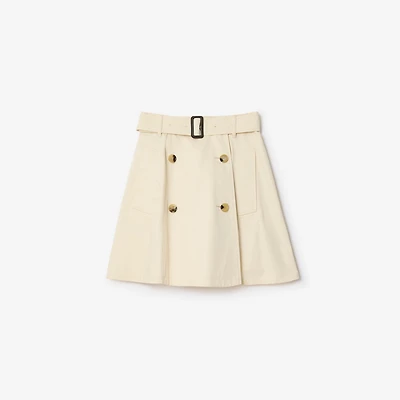 Gabardine Trench Mini Skirt in Ceramic white - Women | Burberry® Official