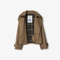 Cropped Gabardine Trench Jacket in Clay brown - Men | Burberry® Official