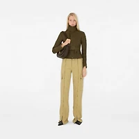 Cotton Linen Zip Trousers in Hay/artichoke - Women | Burberry® Official