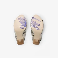 Check Leather Cabana Mules in Cotton - Women | Burberry® Official