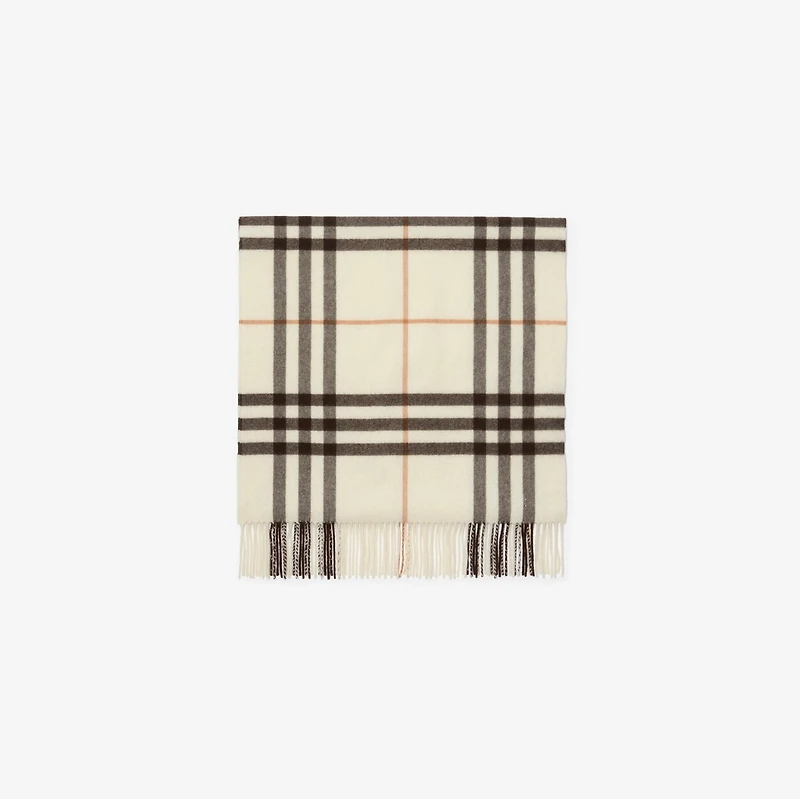 Wide Cross Stitch EKD Check Cashmere Scarf in Pebble white | Burberry® Official