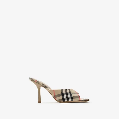 Check Mews High Sandals​ in Sand beige - Women | Burberry® Official