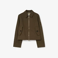 Gabardine Jacket in Thorn green - Women, Cotton Gabardine | Burberry® Official