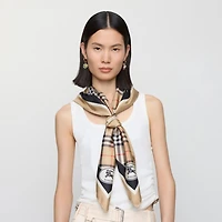Check Silk Scarf in Sand | Burberry® Official