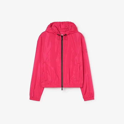 Nylon Nelson Hooded Jacket in Jam red - Women | Burberry® Official