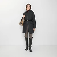 Mid-length Hooded Nylon Coat in Black - Women | Burberry® Official