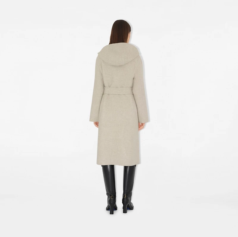 Cashmere Hooded Wrap Coat in Soap - Women | Burberry® Official