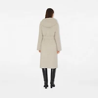 Cashmere Hooded Wrap Coat in Soap - Women | Burberry® Official