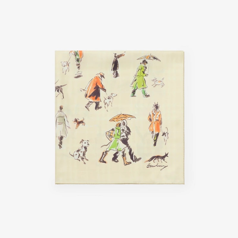 Paws on Parade Silk Scarf in Kite | Burberry® Official