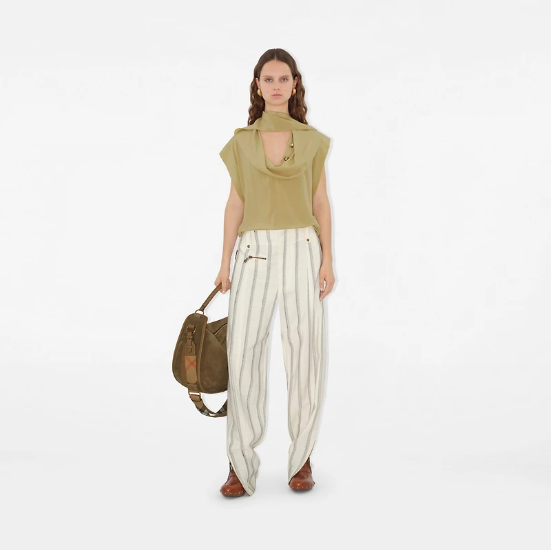 Silk Scarf Top in Hemlock - Women | Burberry® Official