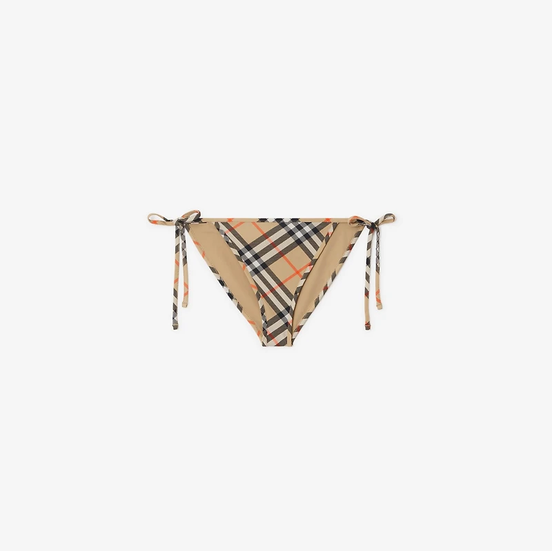 Check Bikini Briefs in Sand - Women, Nylon | Burberry® Official