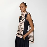 Check Knight Stamp Silk Scarf in Bow pink | Burberry® Official