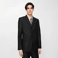 Striped Wool Mohair Tailored Jacket in Black - Men | Burberry® Official