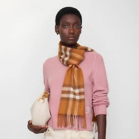 Check Cashmere Scarf in Squash | Burberry® Official