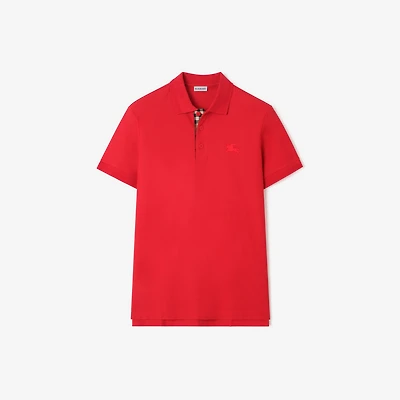 Cotton Polo Shirt in Currant red - Men | Burberry® Official
