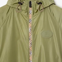 Checker-tape Nylon Hooded Jacket in Wreath green - Men | Burberry® Official
