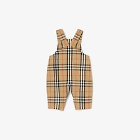 Check Cotton Three-piece Baby Gift Set in Sand beige - Children | Burberry® Official