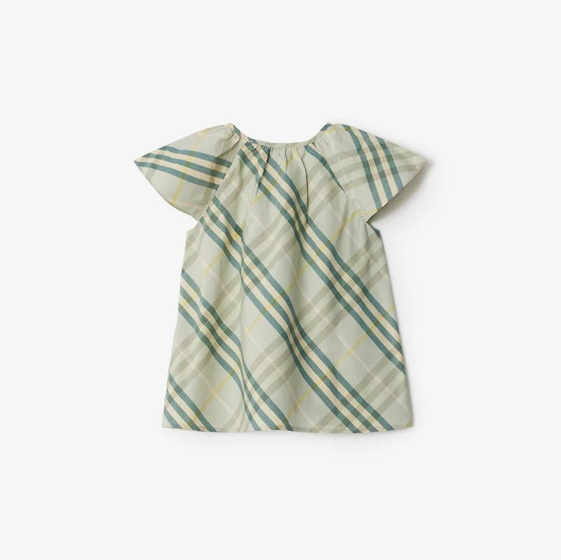 Check Cotton Top in Breeze | Burberry® Official