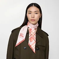 Skinny Watercolour Check Silk Scarf in Quartz pink | Burberry® Official