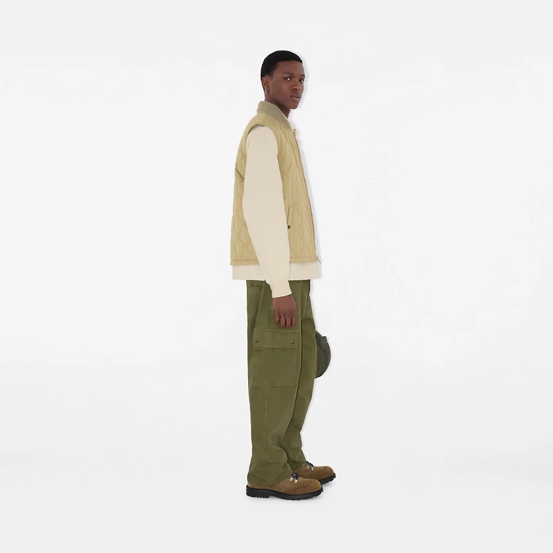 Quilted Gabardine Gilet in Hamper beige - Men | Burberry® Official
