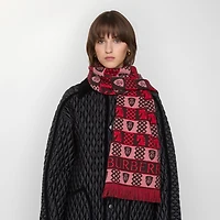 Chess Fair Isle Wool Scarf in Post red | Burberry® Official
