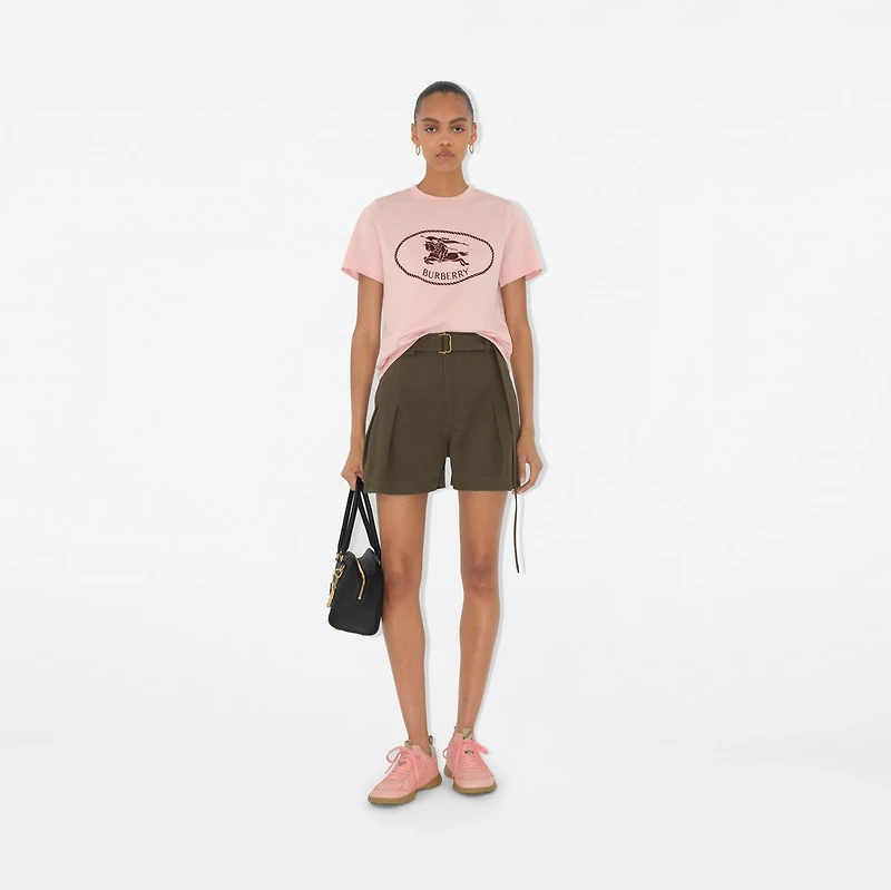 Knight Stamp Cotton T-shirt in Bouquet - Women | Burberry® Official