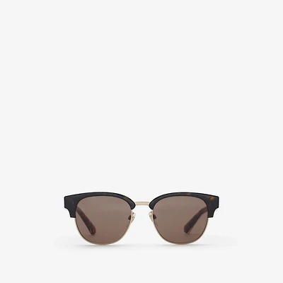 Classic Round Sunglasses in Dark havana - Men | Burberry® Official